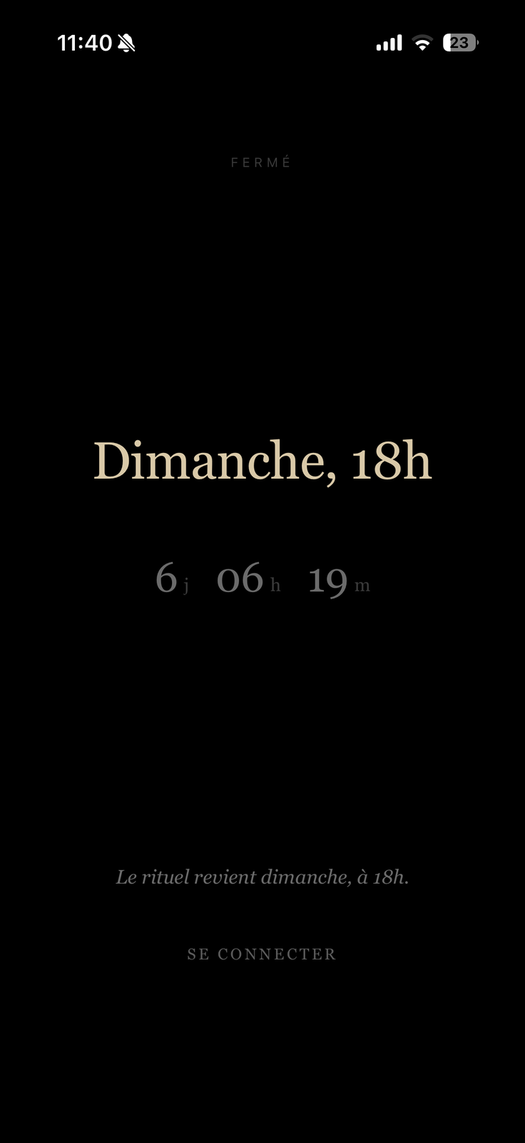 Écran d'accueil de Dimanche